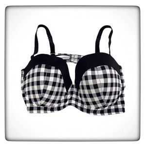 Black and White Checkered Women's Bra